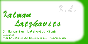 kalman latzkovits business card