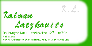 kalman latzkovits business card